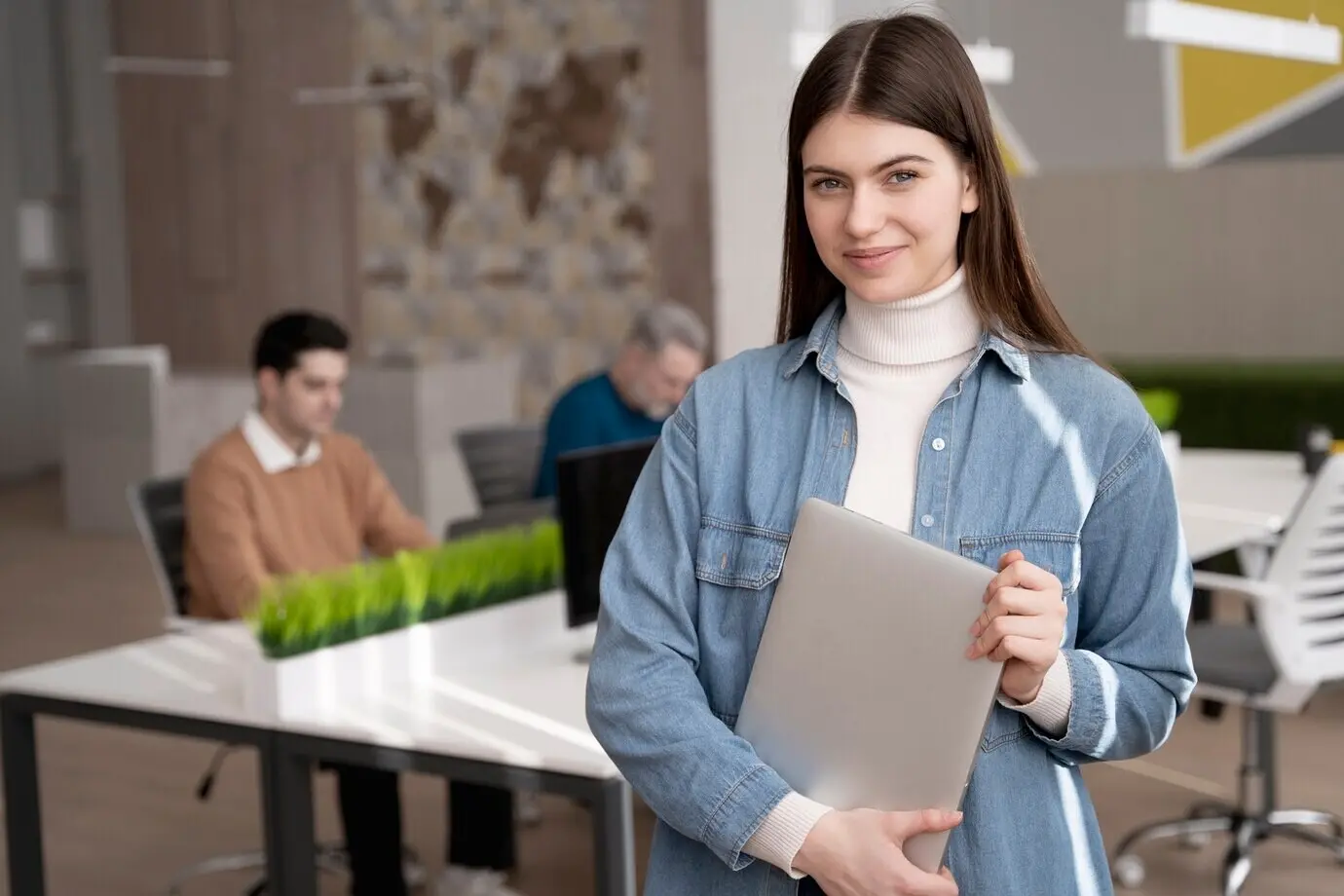 A young person engaged in an internship.